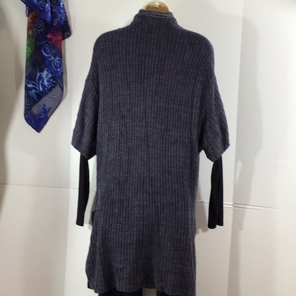 Barefoot Dreams cozy chic lite Heather blue cardigan sweater L - Picture 4 of 7